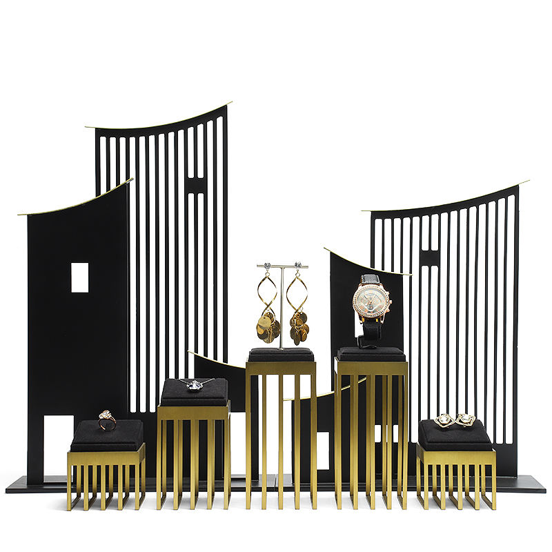 Rings, earrings,  necklaces, pendants, jewelry window display racks