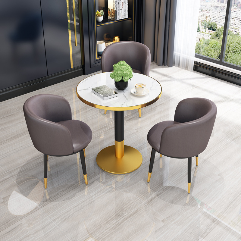 Store reception desk and chairs