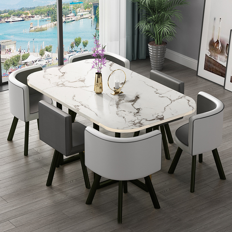 Store reception desk and chairs