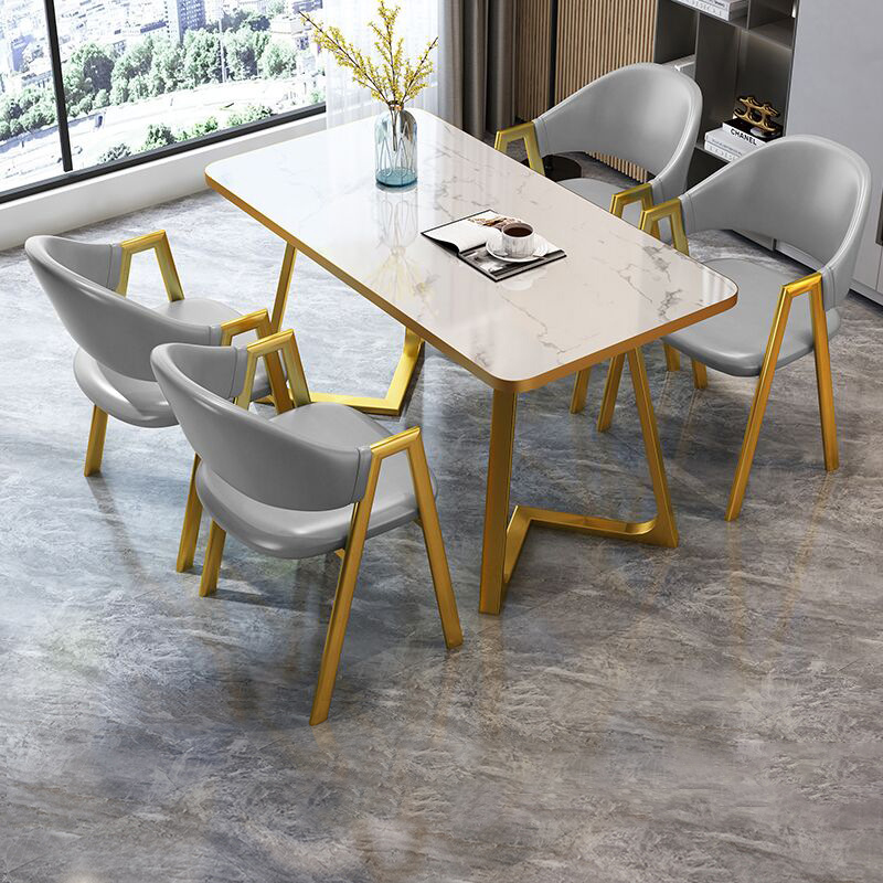 Store reception desk and chairs