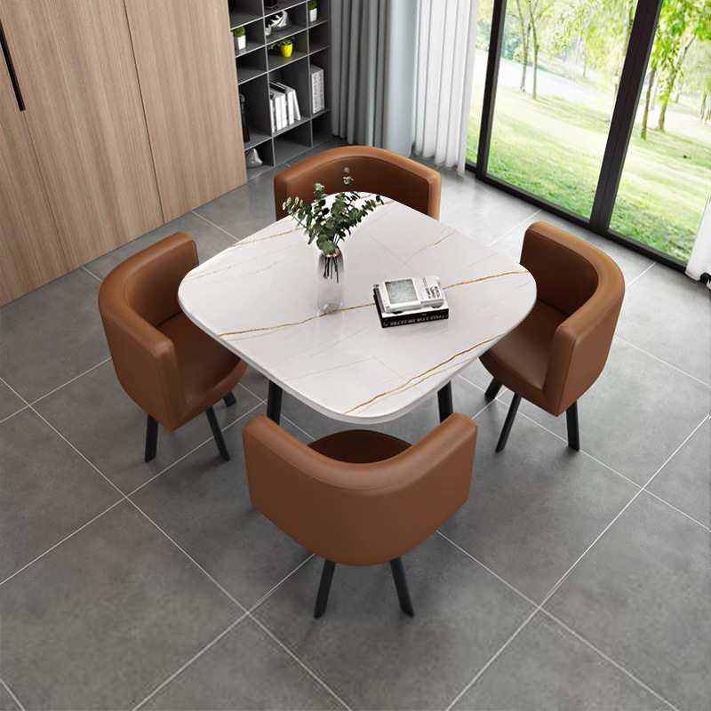 Store reception desk and chairs